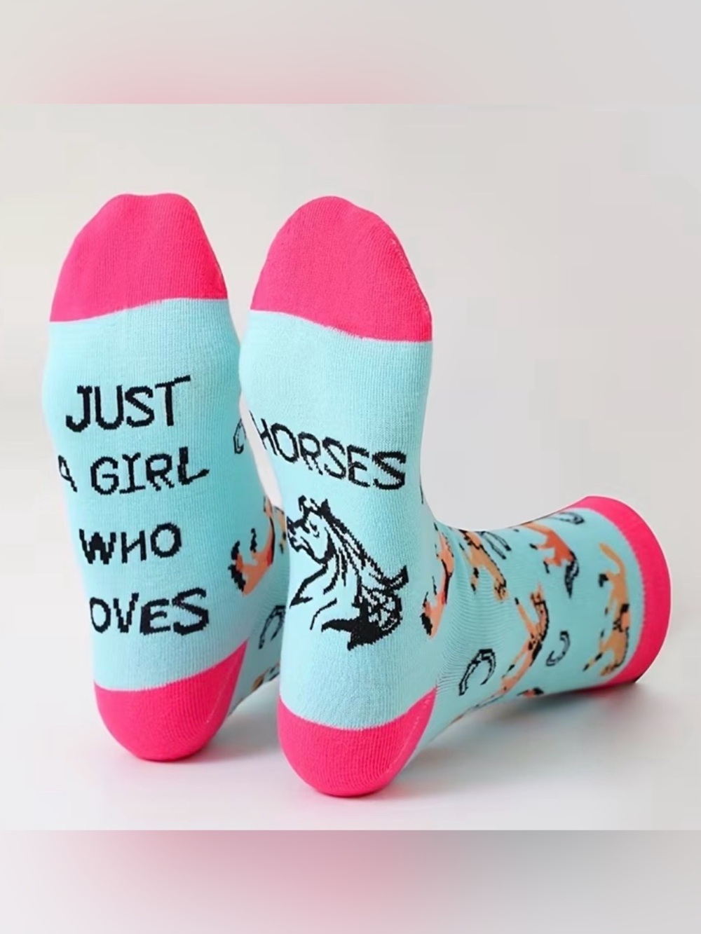 Western Socks Cowgirl Socks 'Just A Girl Who Loves Horses' Socks Horse Socks